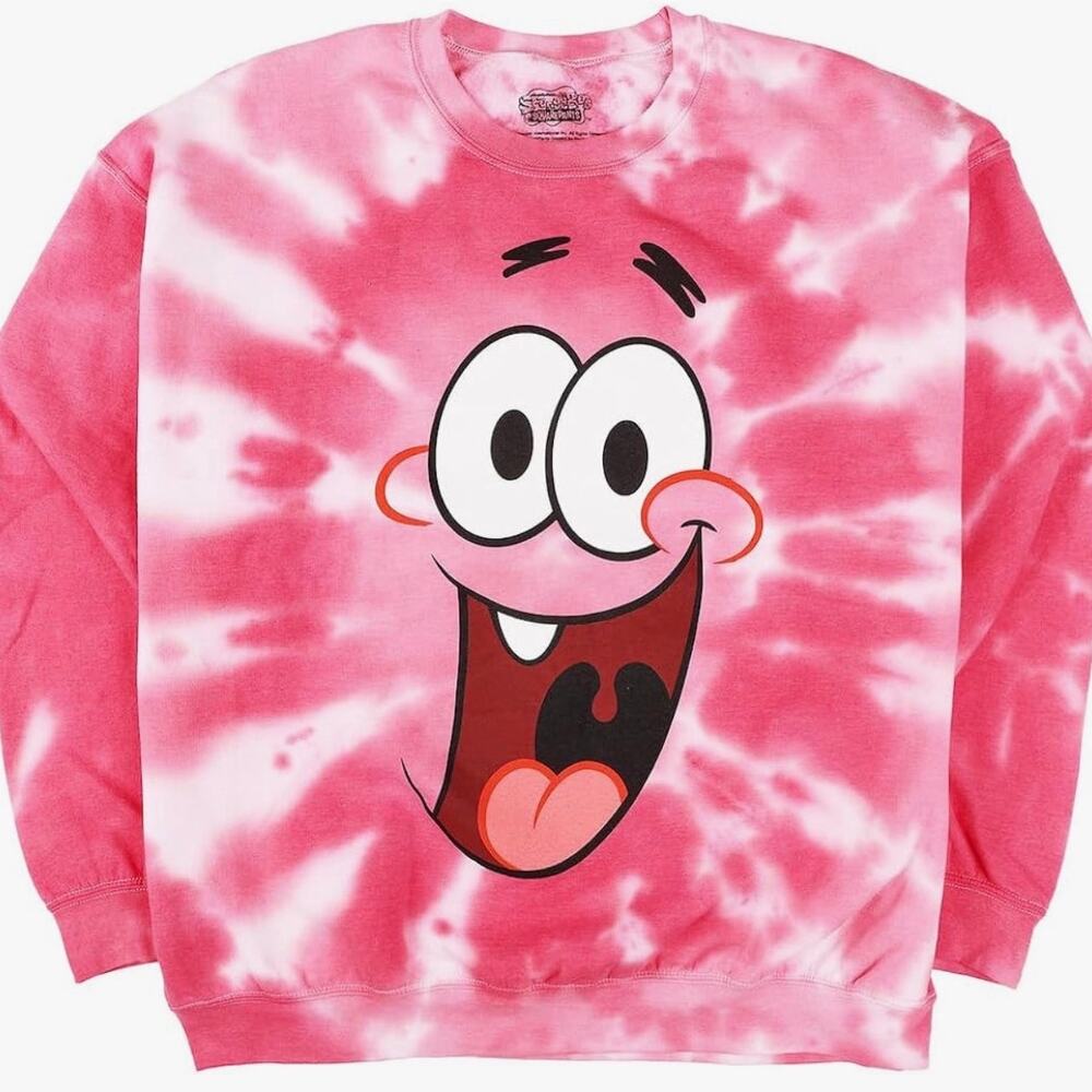 NEW Bioworld Sponge Bob Square Pants Big Face Patrick Men's Fleece Sweatshirt M - Picture 6 of 7